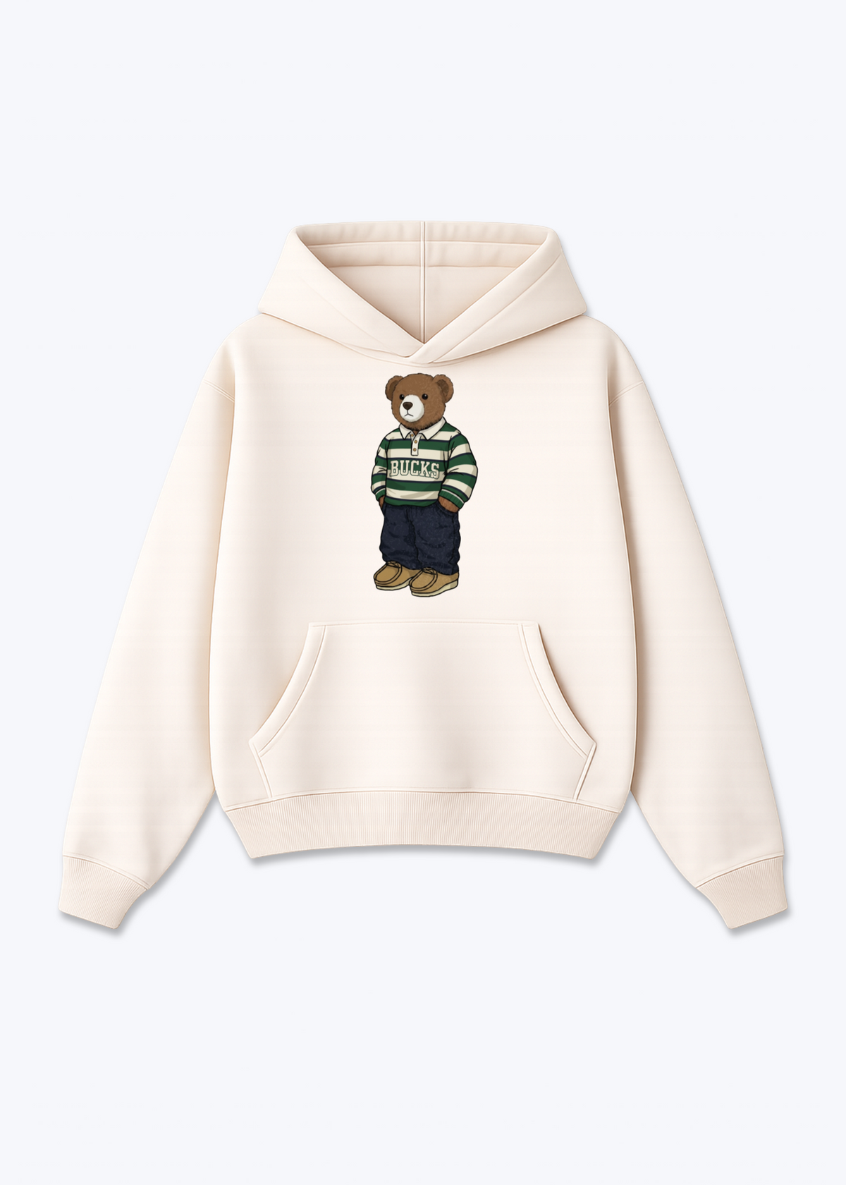 b hoodie - Beige Front (Designed)